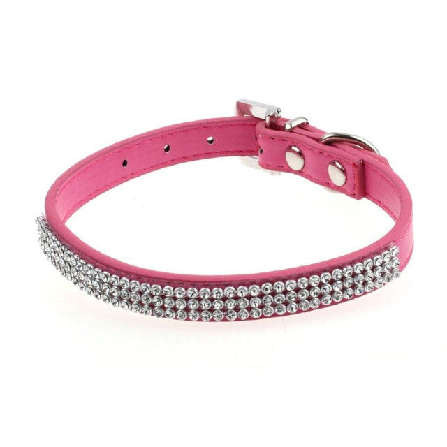 Super Deal Pet Dog  Exquisite Diamond Adjustable Rhinestone Buckle Dog Puppy Pet Collars XT