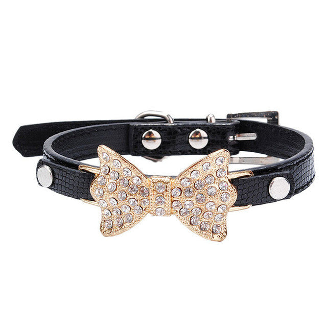 2016 Hot Sale Dog Collars Bowknot  Bling Rhinestones Dog Collar Pets Collar Dog Neck Pet Supplies Dog Products