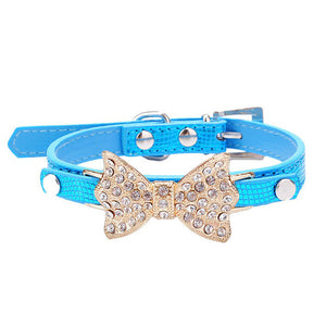 2016 Hot Sale Dog Collars Bowknot  Bling Rhinestones Dog Collar Pets Collar Dog Neck Pet Supplies Dog Products