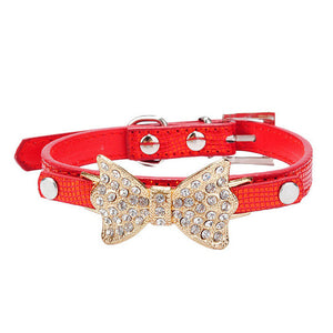 2016 Hot Sale Dog Collars Bowknot  Bling Rhinestones Dog Collar Pets Collar Dog Neck Pet Supplies Dog Products