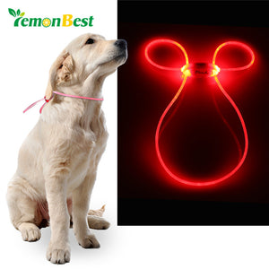 LemonBest LED Light Up Dog Pet Teddy Puppy Cat Night Safety Bright Luminous Adjustable Portable Collar Leash Products