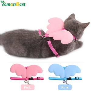 Pet Supplies Adjustable Dog Collars Dog Cat Traction Rope Puppy Pet Nylon Angel Wings Chest Straps Lead Leash Cute Cat Pet Leads