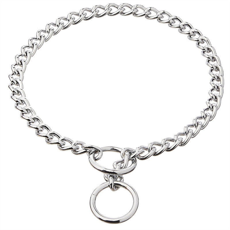 Stainless Steel P Chock Metal Chain Training Dog Pet Collars Necklace