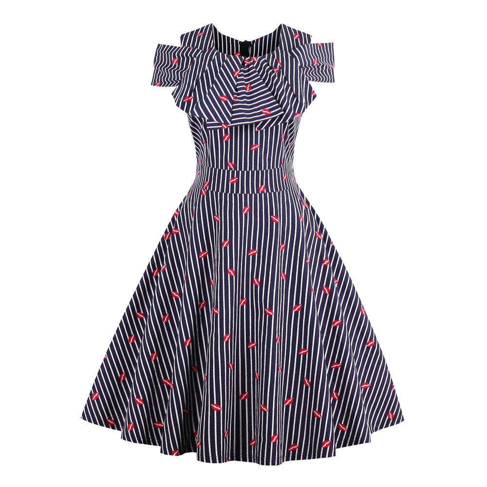 Round Collar Grey A-line Dress